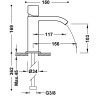 Cuadro tres mitigeur pour lavabo