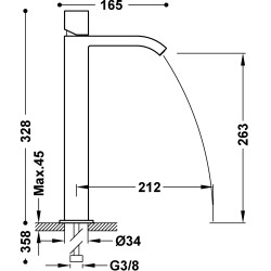 Cuadro tres mitigeur xxl pour lavabo