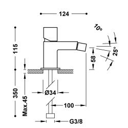 Cuadro tres mitigeur pour bidet