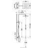 Cuadro tres ensemble mitigeur mural a 2 voies pour douche