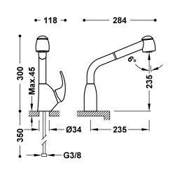 Mitigeurs evier essential mitigeur a bec amovible et 2 types de jet pour la cuisine