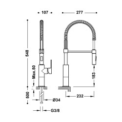 Mitigeurs evier essential mitigeur a douche amovible et 2 types de jet pour la cuisine industrielle