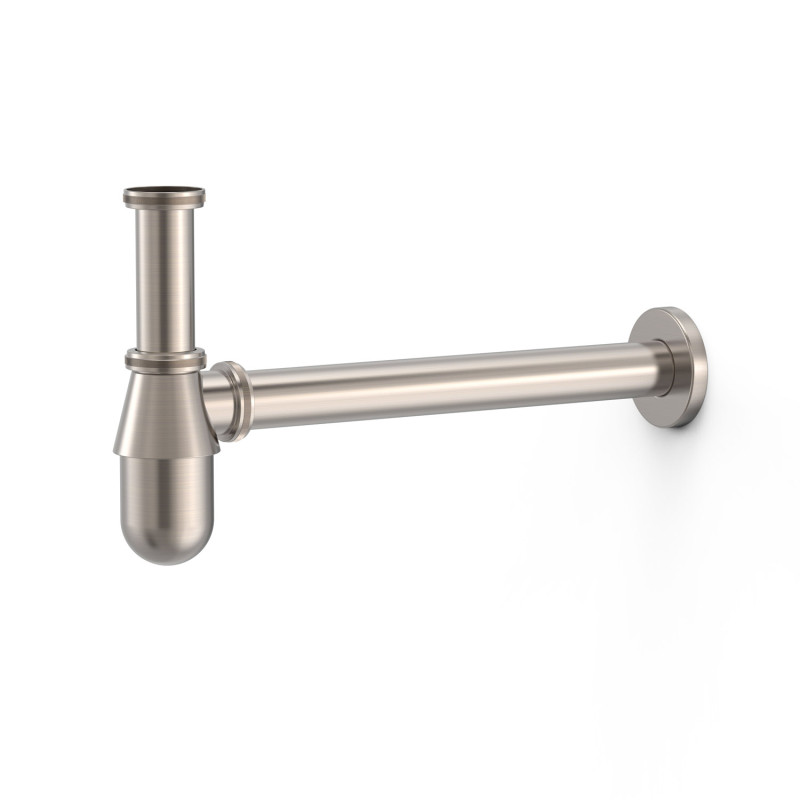 Siphon telescopique type bouteille avec bouchon de visite pour lavabo
