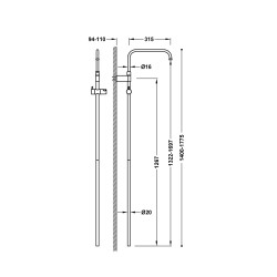 Barre de douche telescopique adaptable au robinet thermostatique mural avec connexion compatible