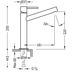 Max tres mitigeur haut pour lavabo