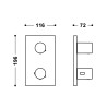 Therm box piece apparente pour boîtier encastre therm box 2 voies