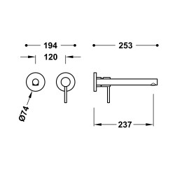 Max piece apparente pour element encastre de lavabo
