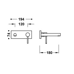 Max piece apparente pour element encastre de lavabo
