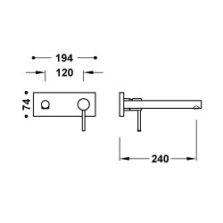 Max piece apparente pour element encastre de lavabo