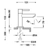 Base tres robinet a 1 eau pour lavabo