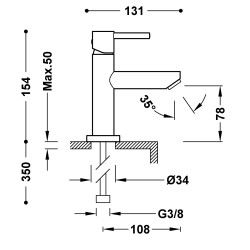 Base tres mitigeur pour lavabo