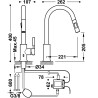 Tres electronic essential robinet electronique a bec amovible et a 2 types de jet pour la cuisine
