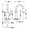 Cuadro tres mitigeur avec manette laterale pour lavabo