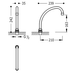 Mitigeurs evier essential bec rotatif pour robinet a pedale