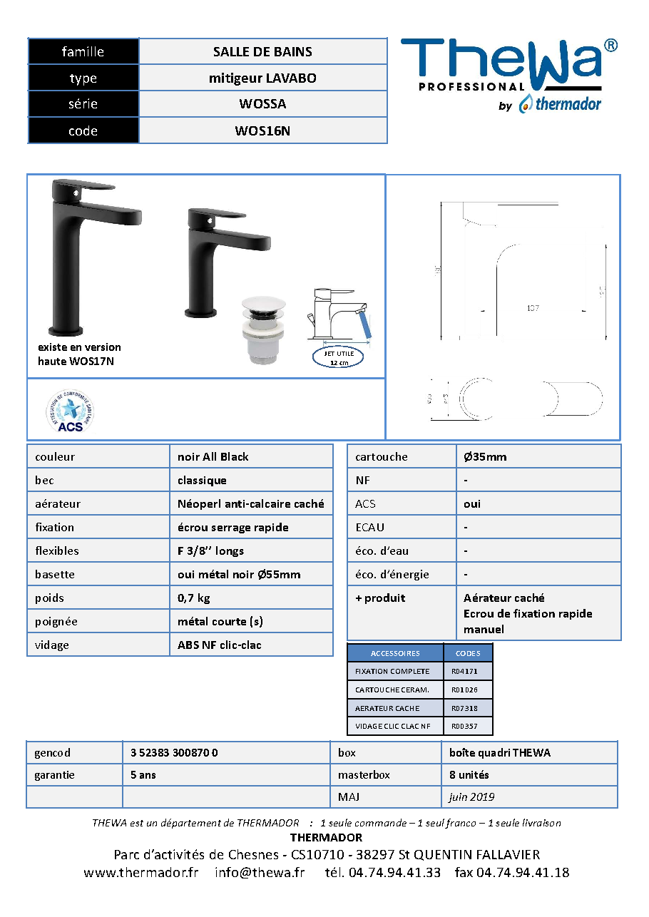Fiche technique fournisseur