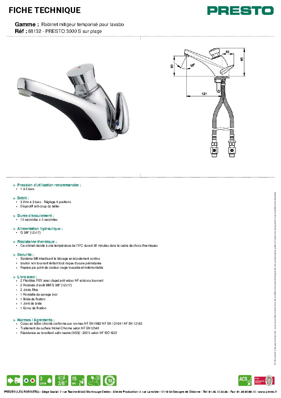 Fiche technique fournisseur