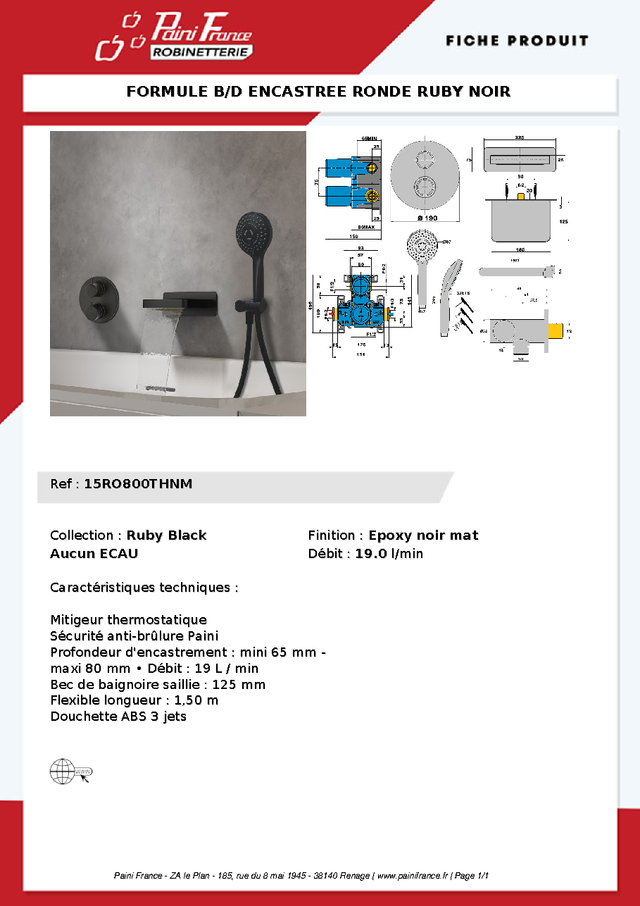 Fiche technique fournisseur