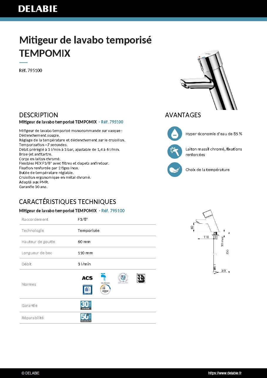 Fiche technique fournisseur