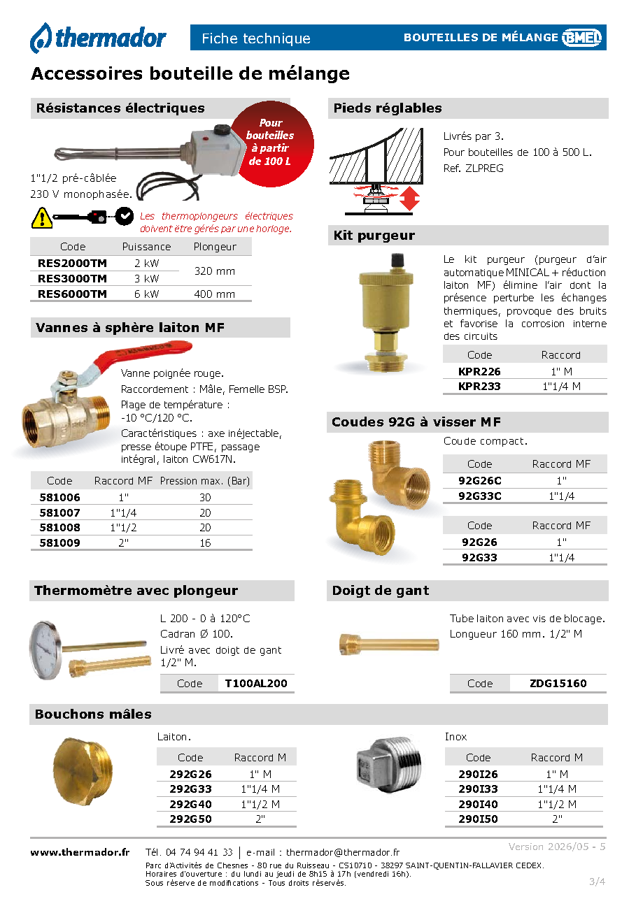 Fiche technique fournisseur