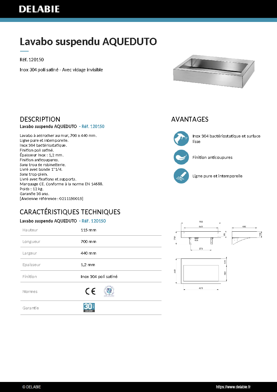 Fiche technique fournisseur