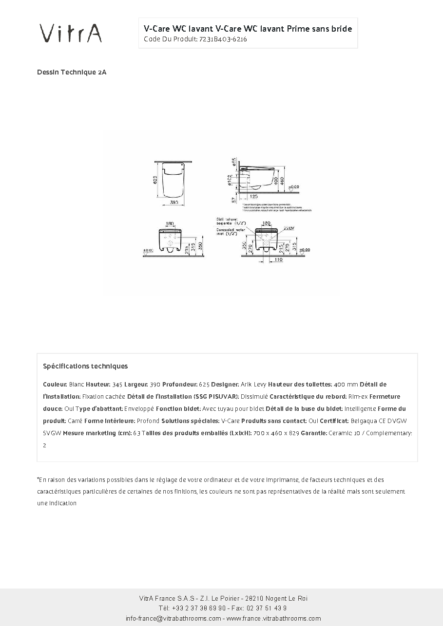 Fiche technique fournisseur