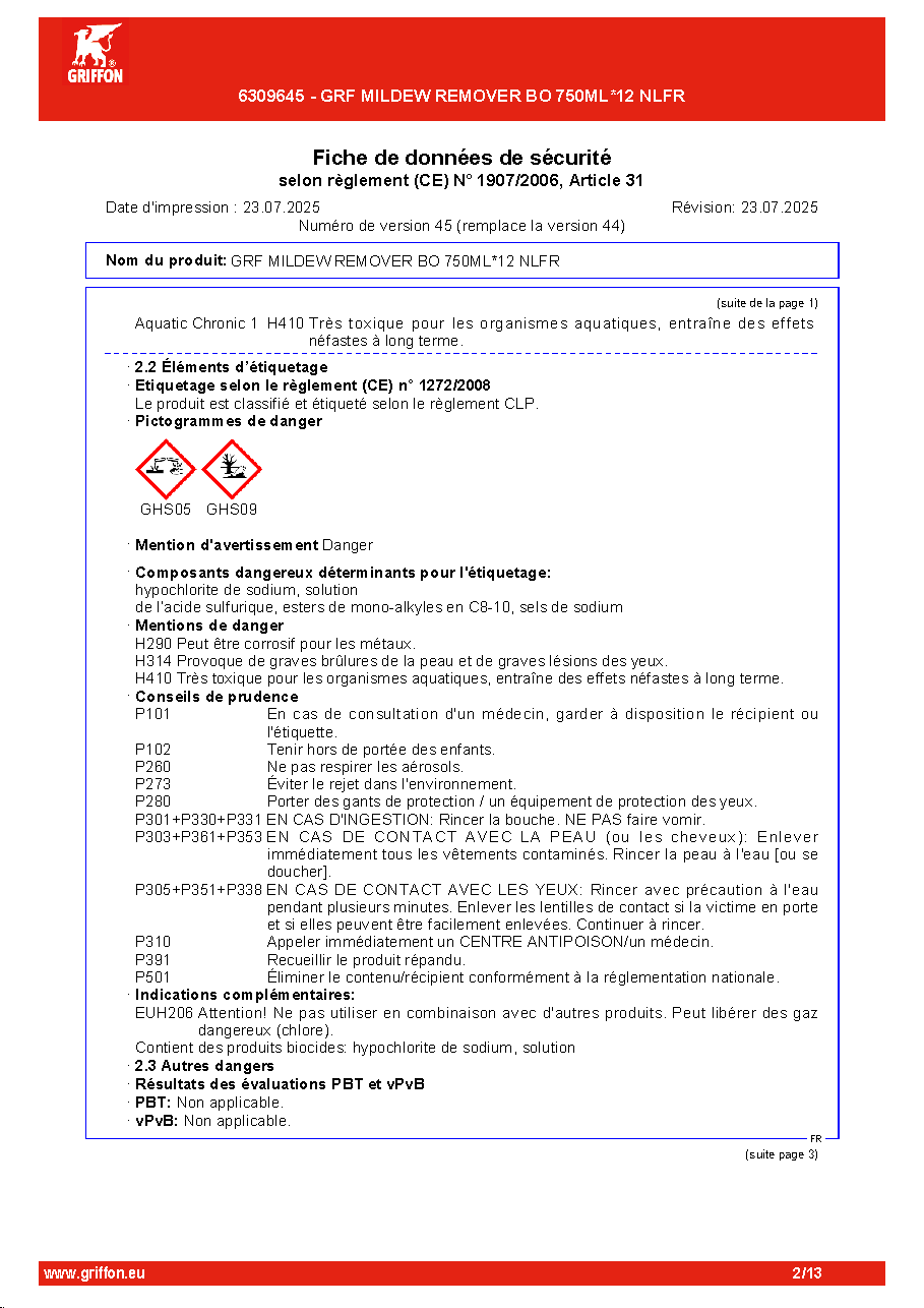 Fiche technique fournisseur