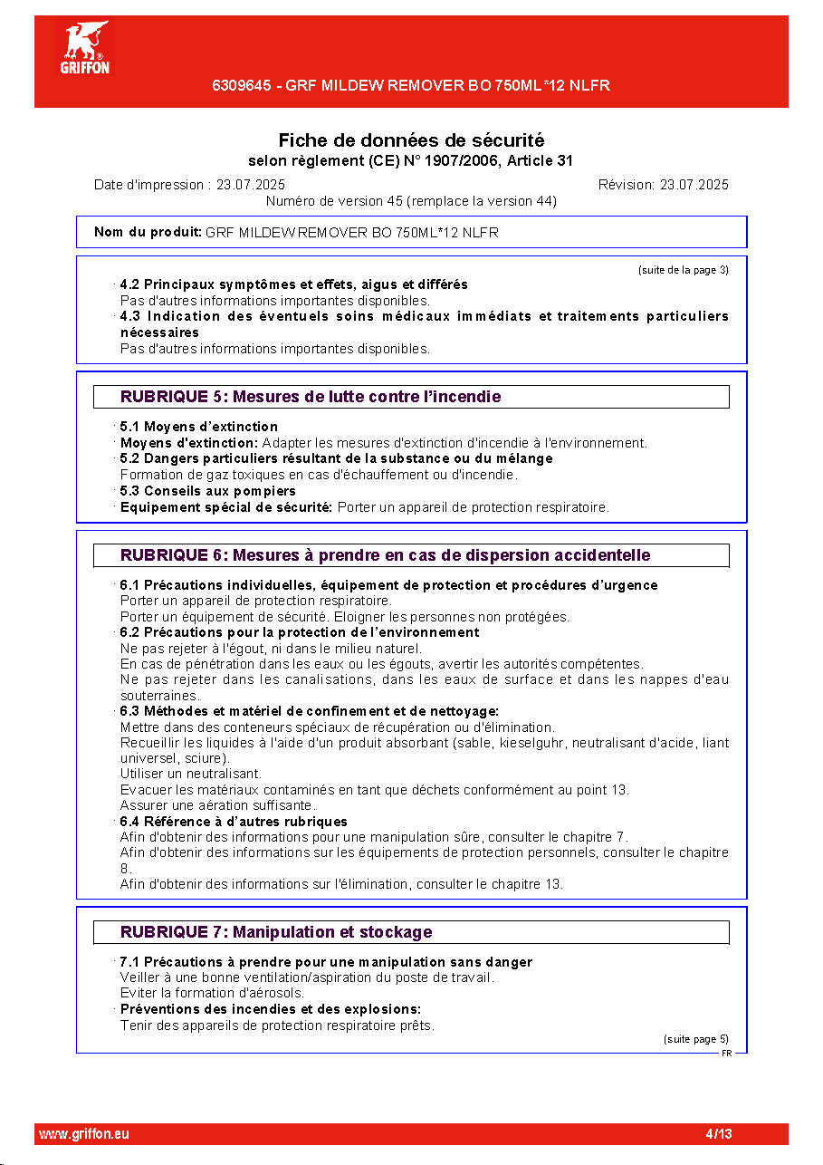 Fiche technique fournisseur