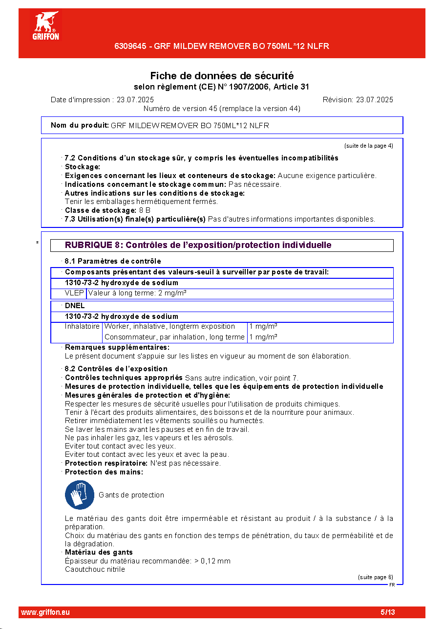 Fiche technique fournisseur