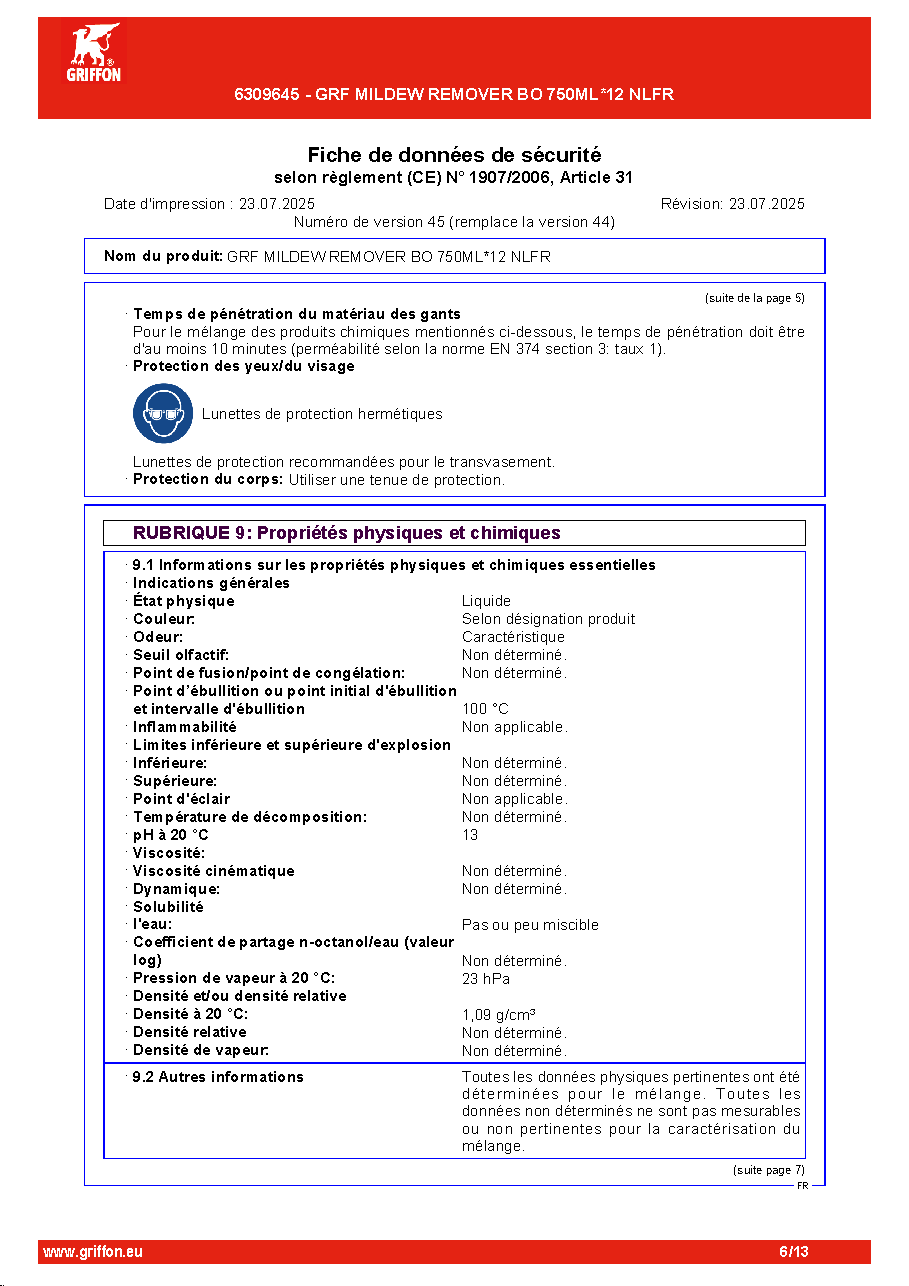 Fiche technique fournisseur