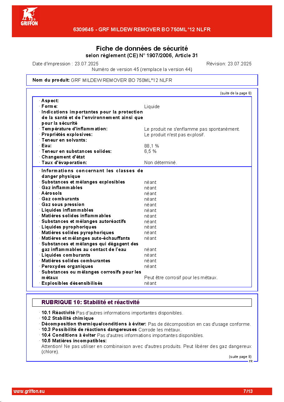 Fiche technique fournisseur
