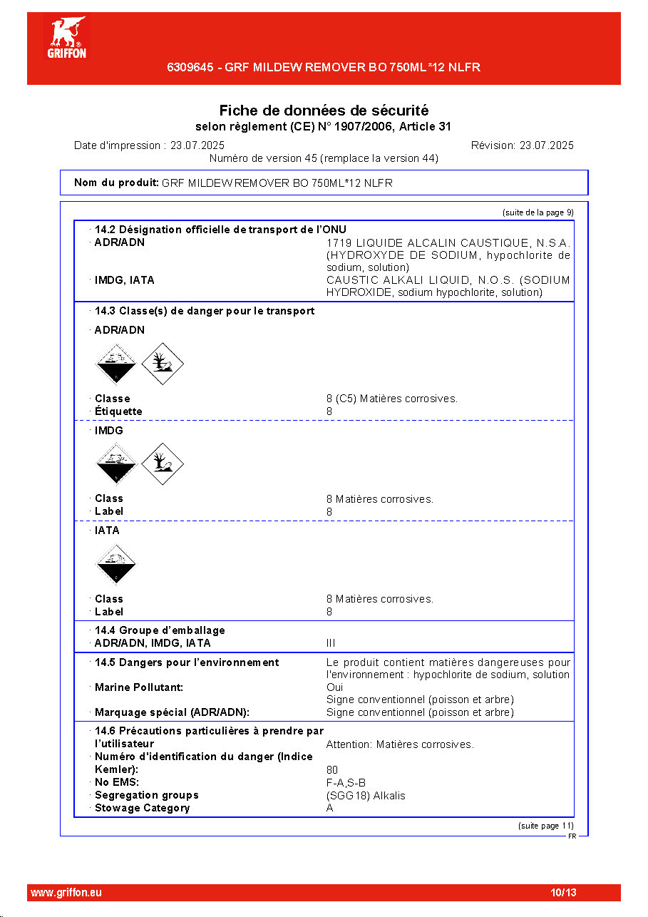 Fiche technique fournisseur
