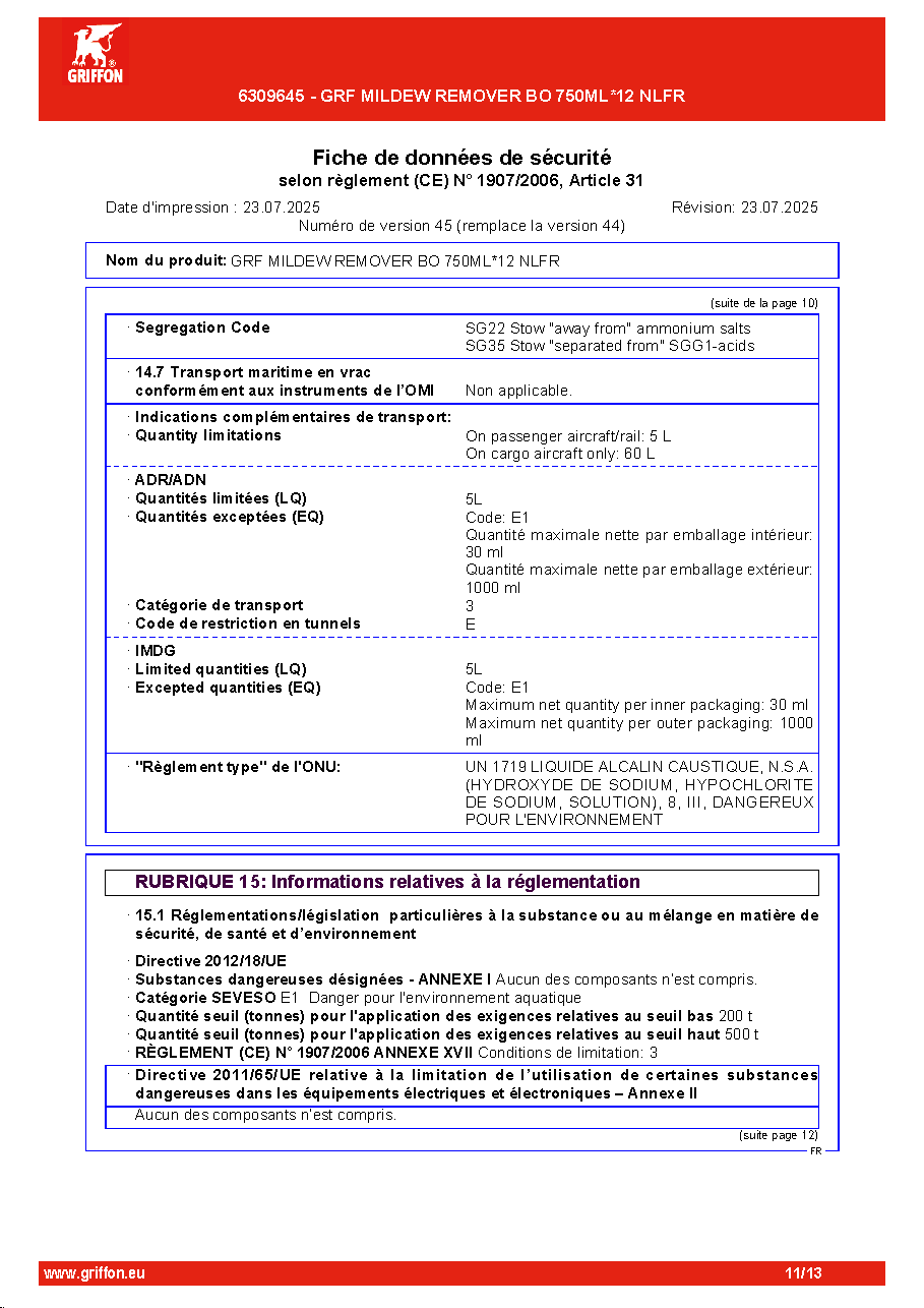 Fiche technique fournisseur