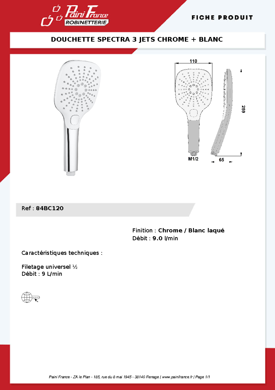 Fiche technique fournisseur