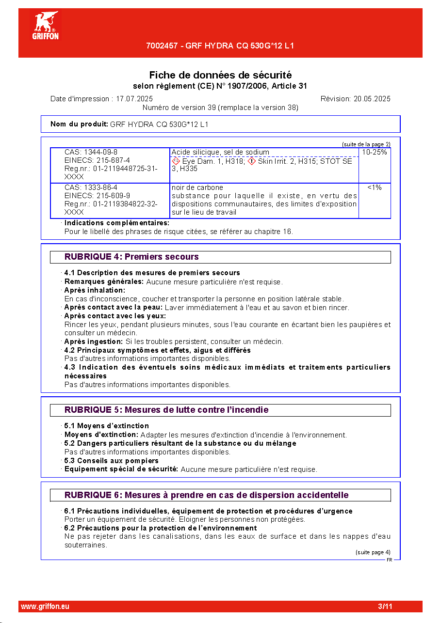 Fiche technique fournisseur