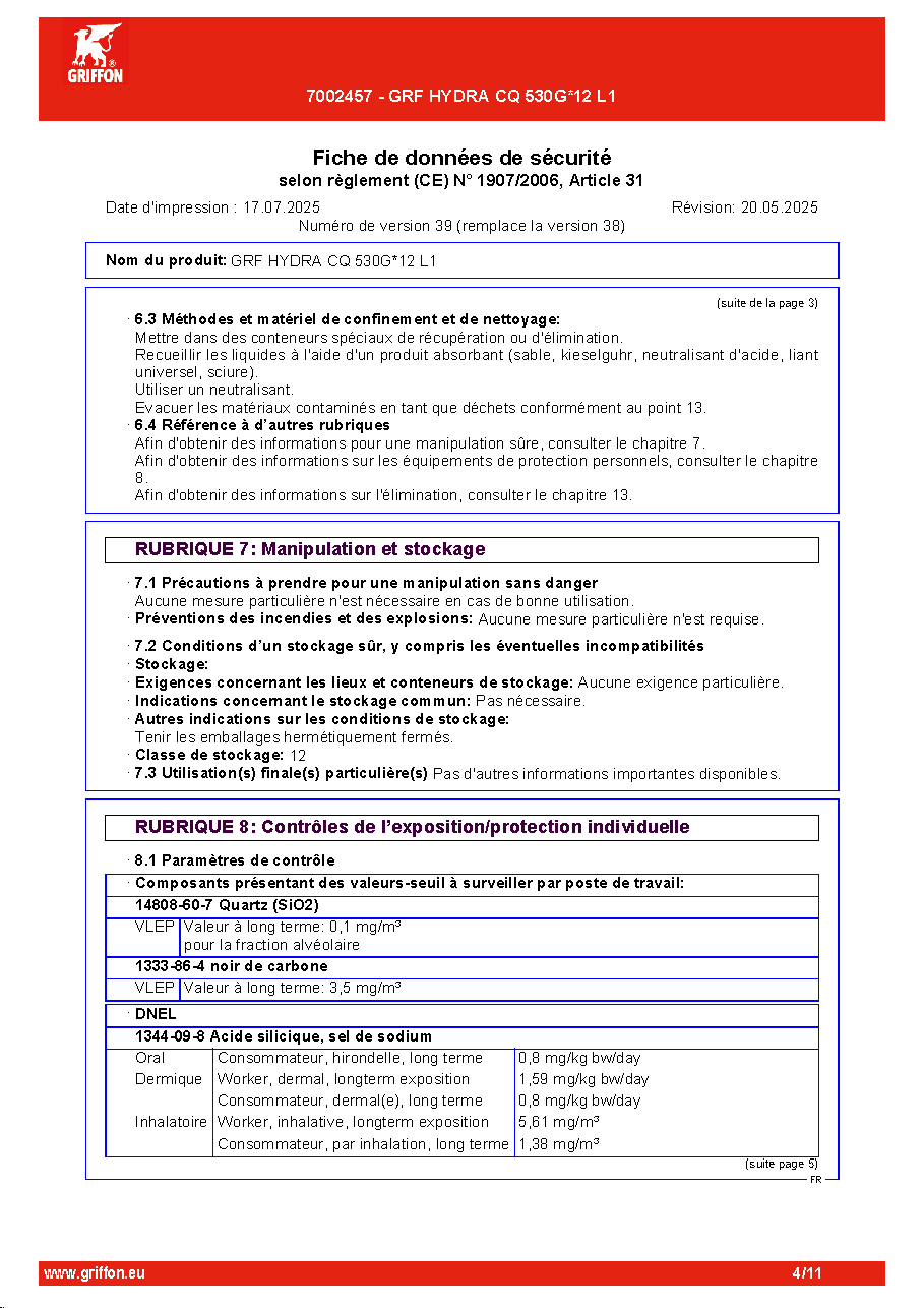 Fiche technique fournisseur
