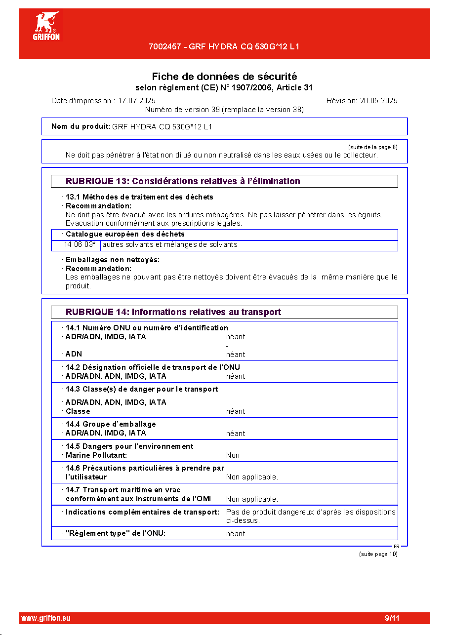 Fiche technique fournisseur