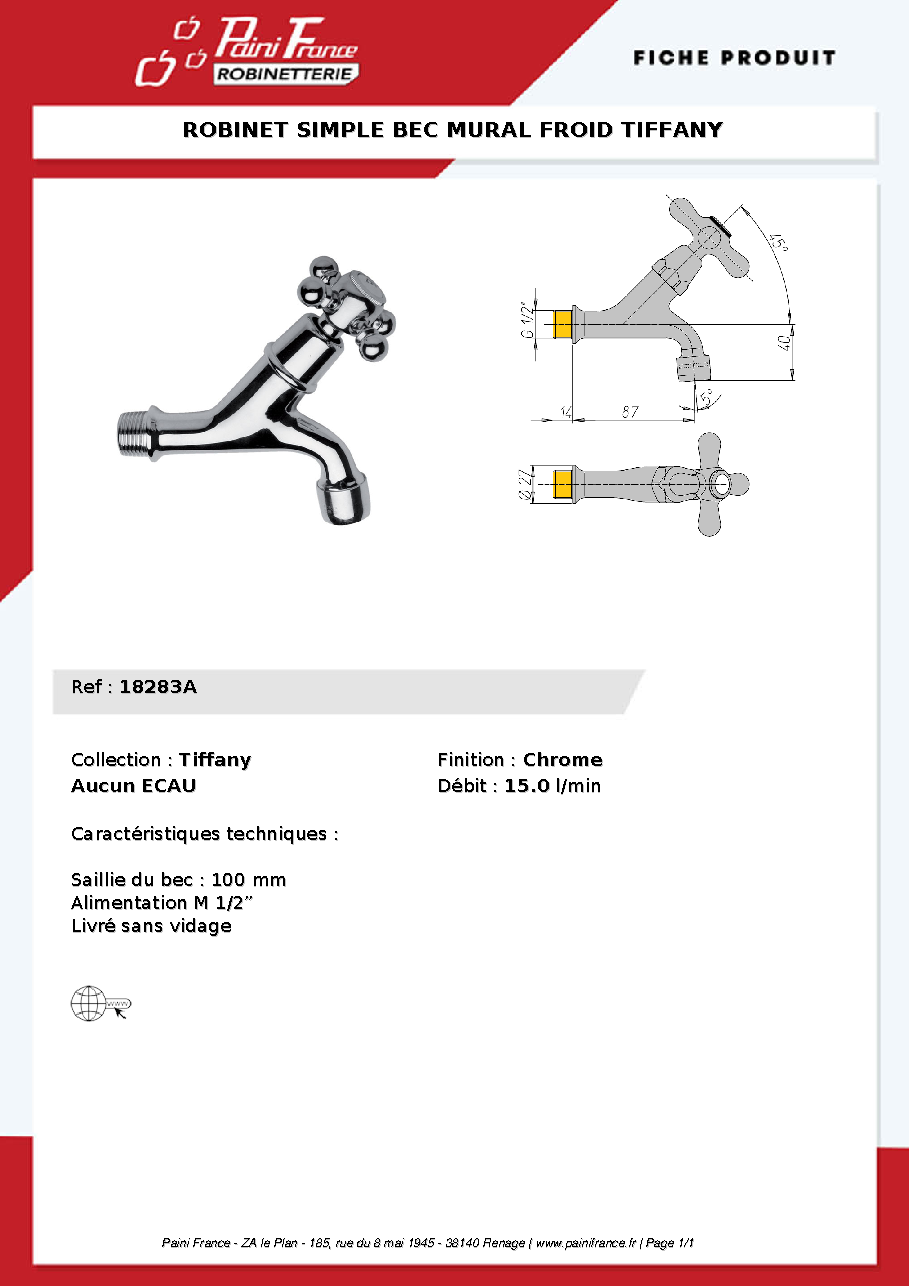 Fiche technique fournisseur