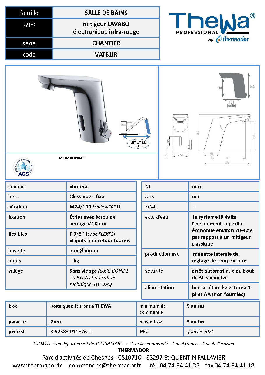 Fiche technique fournisseur