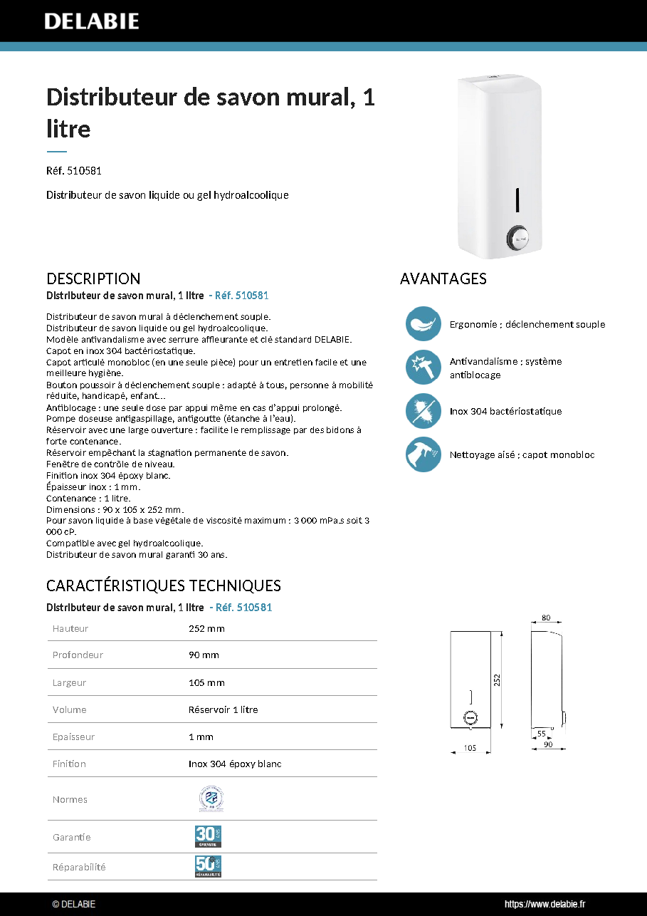 Fiche technique fournisseur