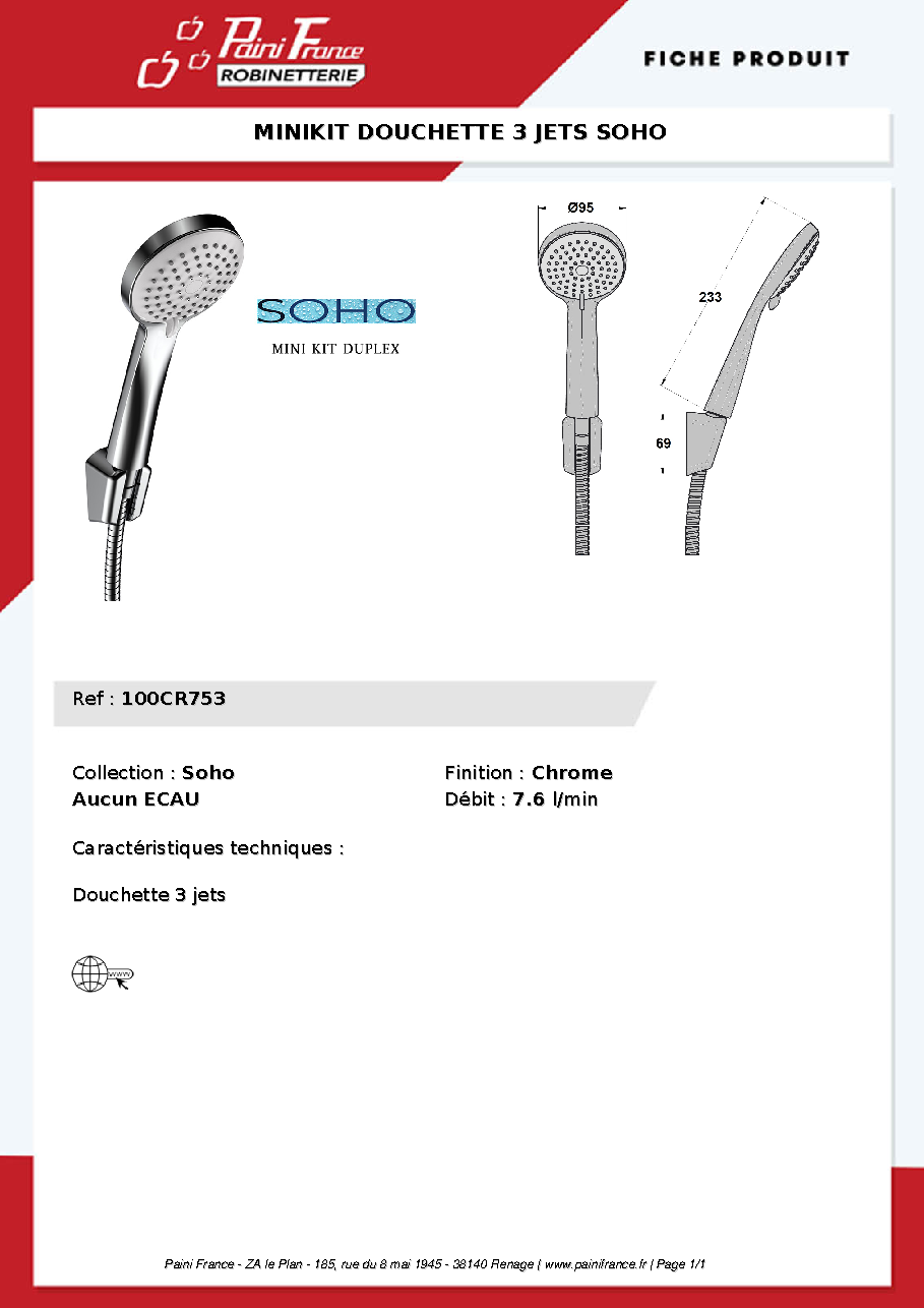 Fiche technique fournisseur