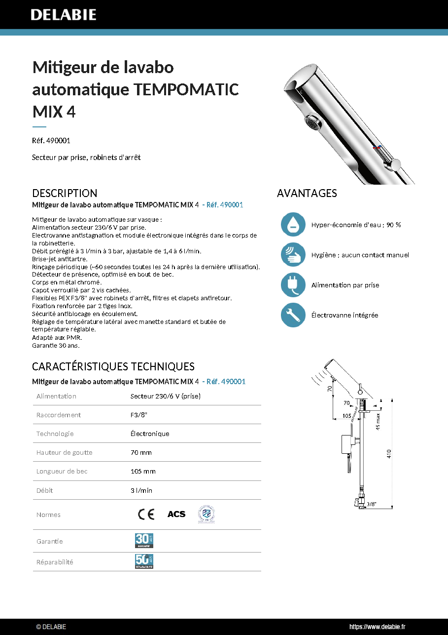 Fiche technique fournisseur