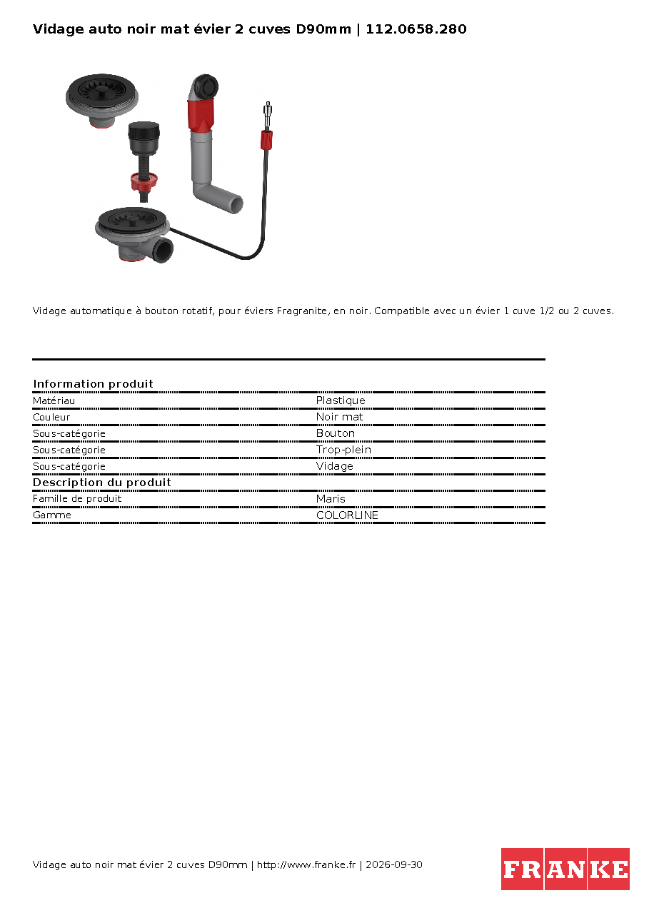 Fiche technique fournisseur