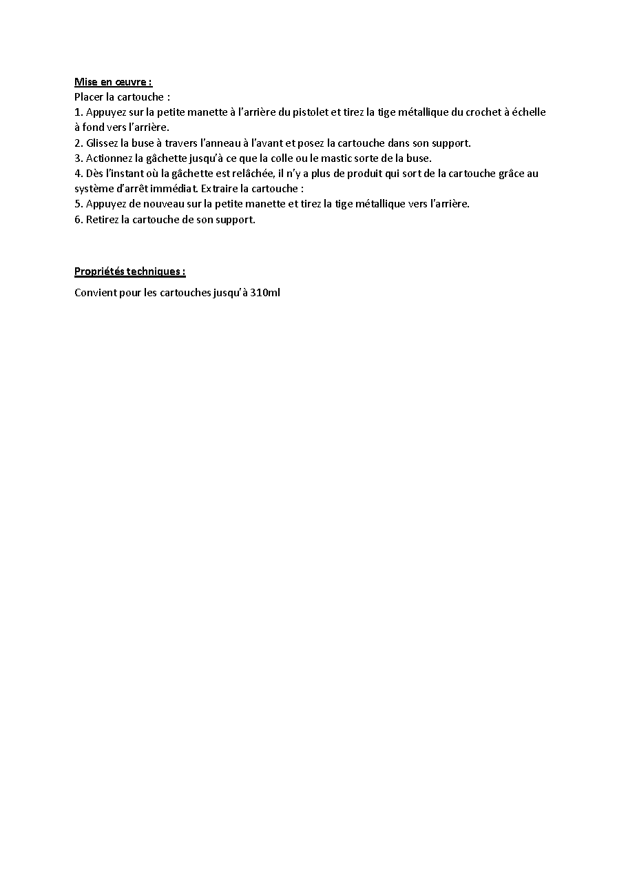 Fiche technique fournisseur