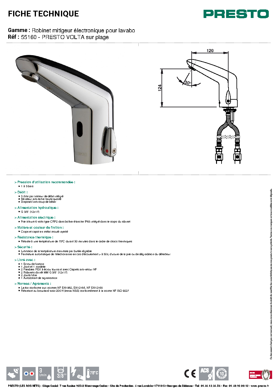 Fiche technique fournisseur