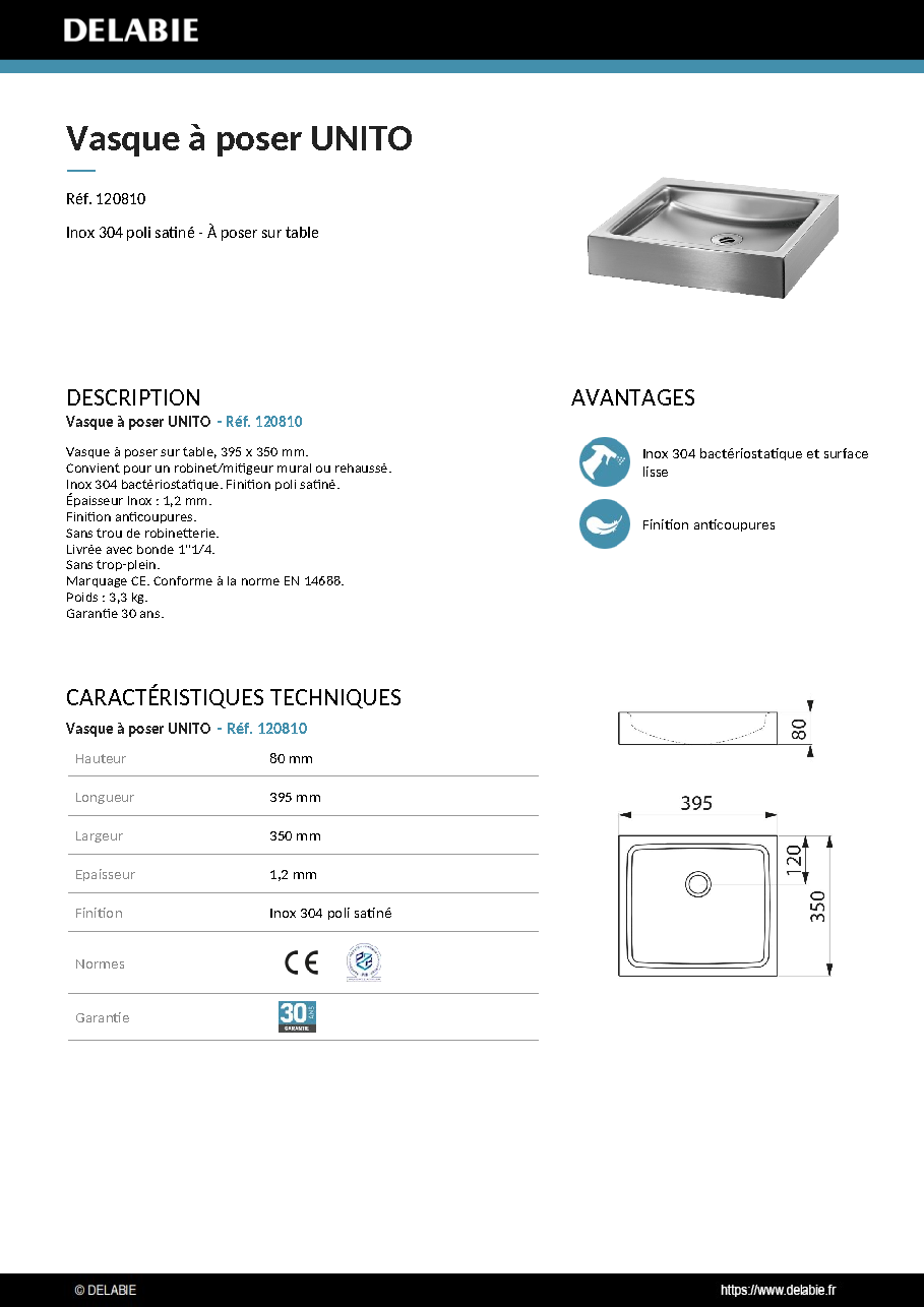 Fiche technique fournisseur