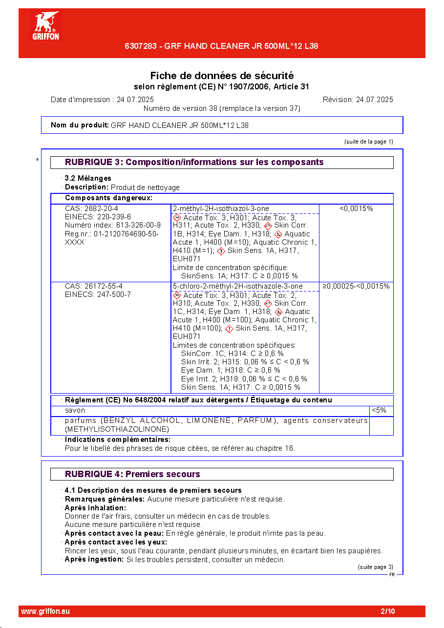Fiche technique fournisseur