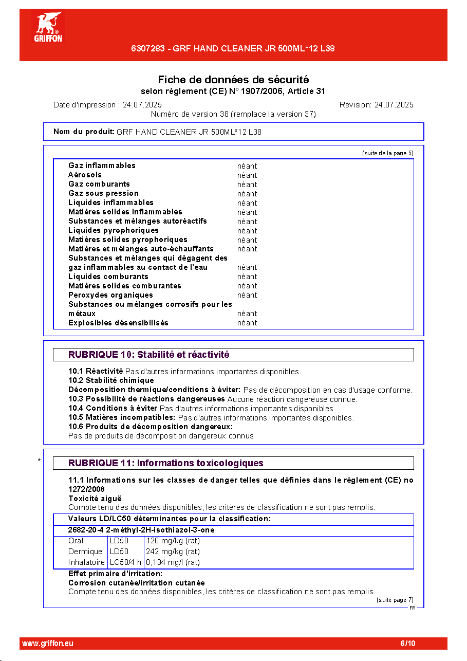 Fiche technique fournisseur
