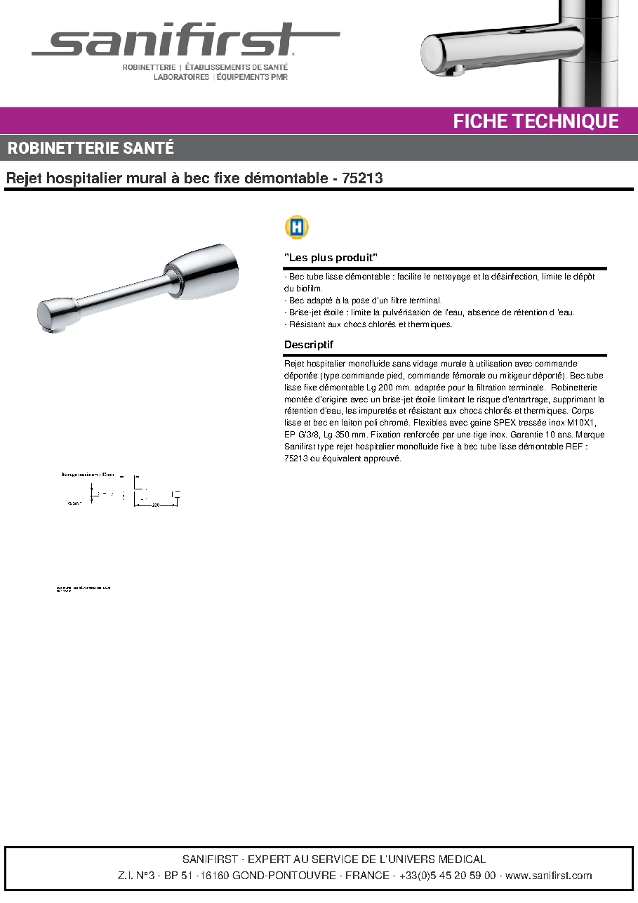 Fiche technique fournisseur