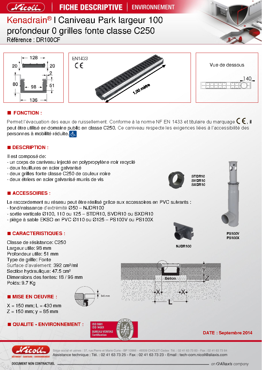 Fiche technique fournisseur