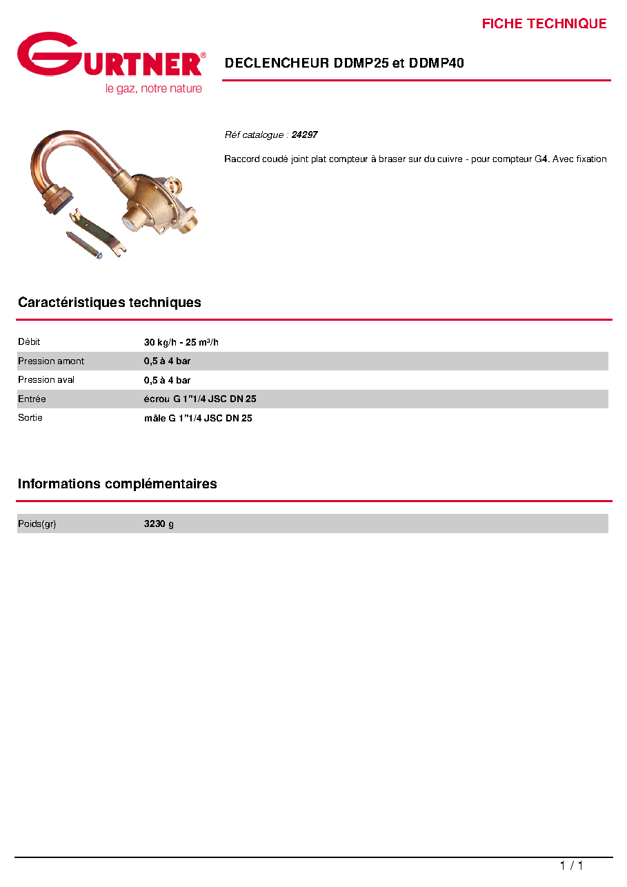 Fiche technique fournisseur